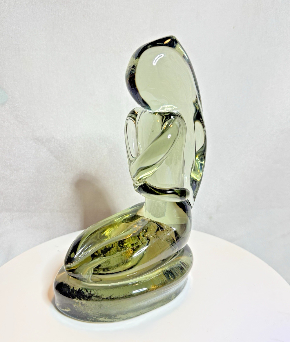 Ermanno Nason Signed Murano Art Glass Female Figure Sculpture Vintage Italy